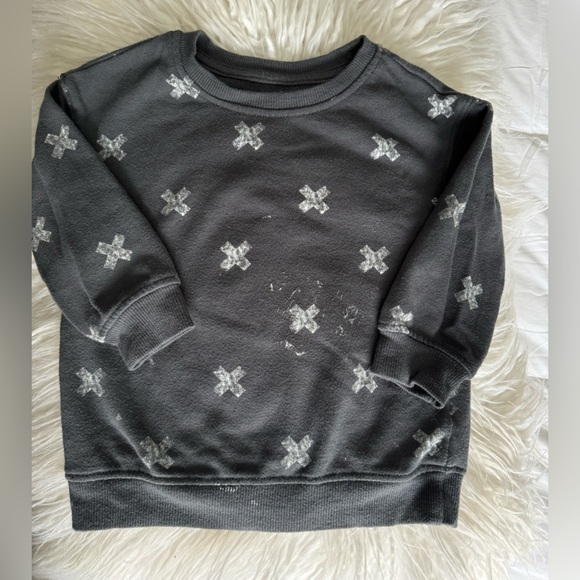 Toddler Swiss Cross Charcoal Crewneck - Picture 1 of 4